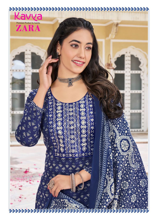 Zara Vol 15 By Kavya Cambric Cotton Embroidery Kurti With Bottom Dupatta Wholesale Online